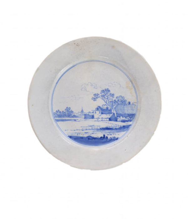 Ceramic blue and white plate