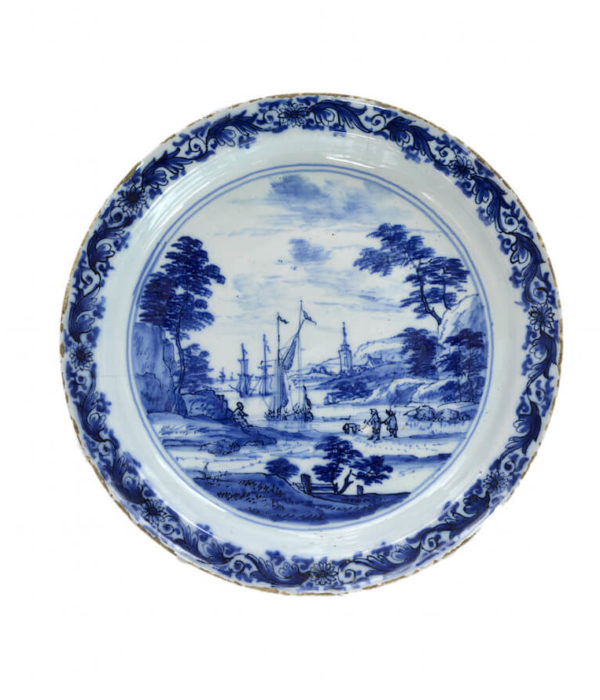 delftware antique ceramic plate