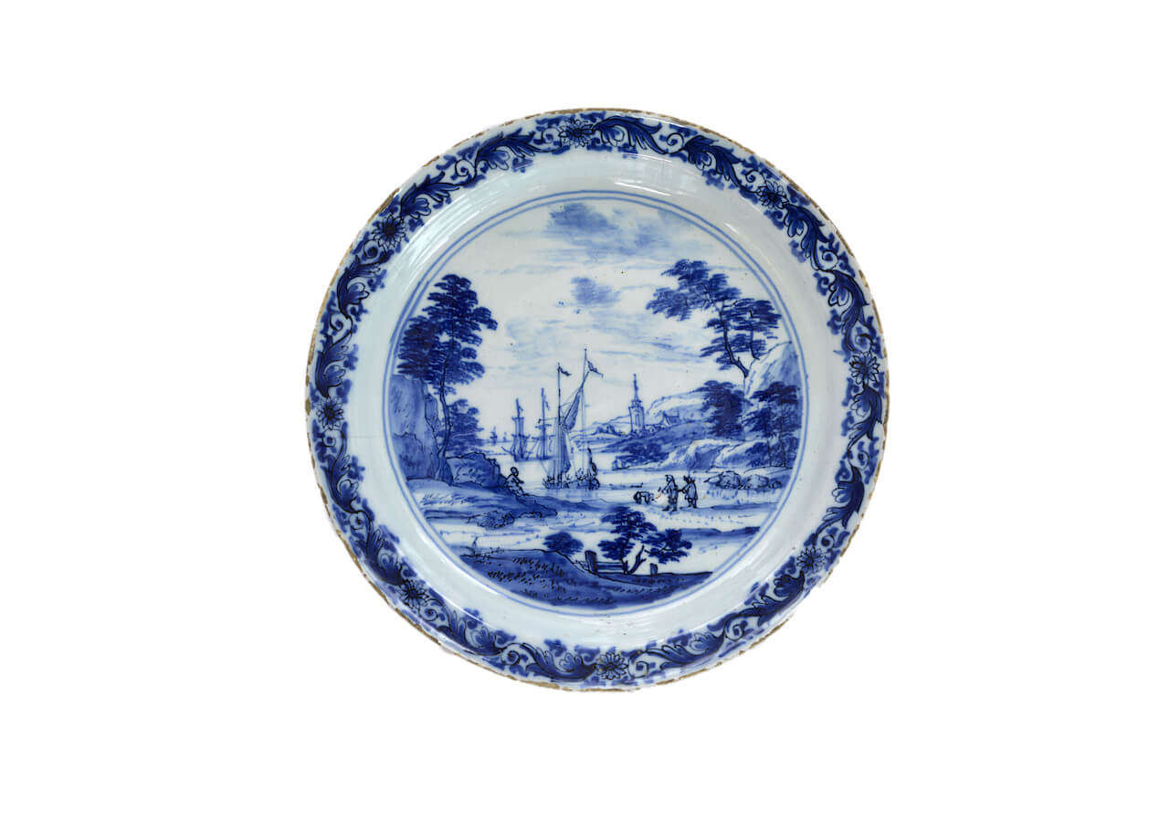 delftware antique ceramic plate