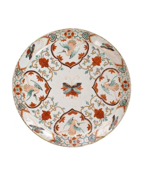 polychrome plate with beautiful butterflies at Aronson Antiquairs