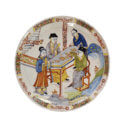 D946. Polychrome Chinoiserie Plate
