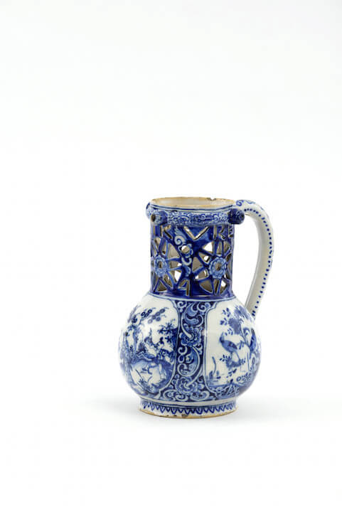 Antique delftware puzzle jug