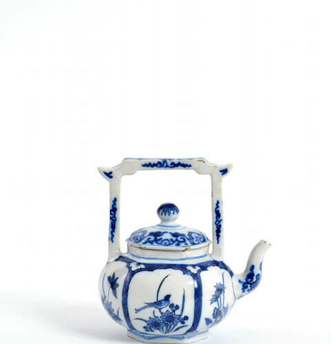 Ceramic Blue And White Teapot