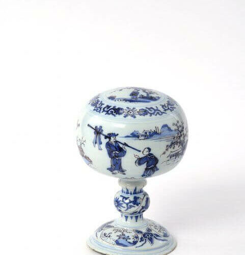 Antique Wig Stand Delftware