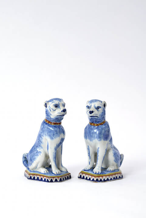 Polychrome figures seated dogs Aronson Antiquairs