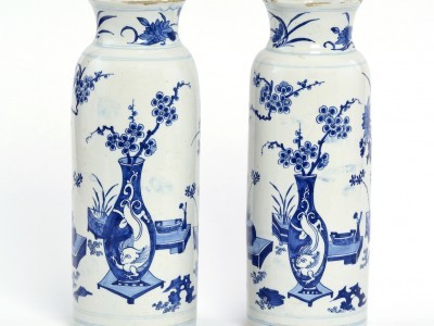 Delftware Rouleau Vases At Aronson Antiquairs