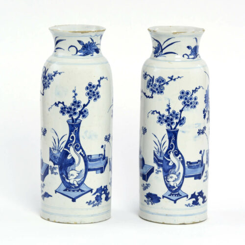 Delftware Rouleau Vases At Aronson Antiquairs