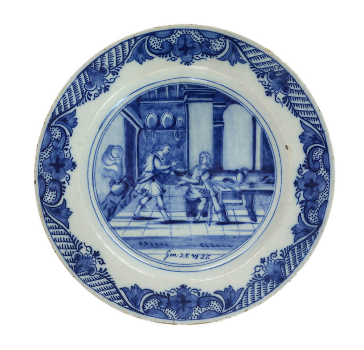 Delftware biblical plates at Aronson Antiquairs
