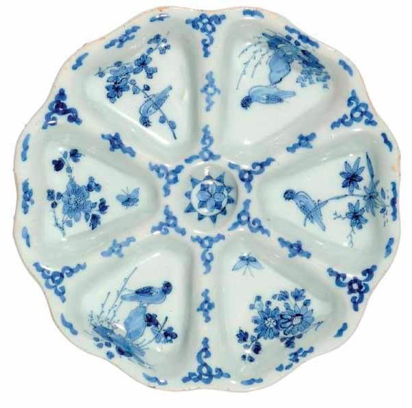 Antique ceramic sweetmeat dish, Delft created