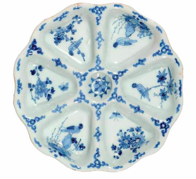 Antique ceramic sweetmeat dish, Delft created