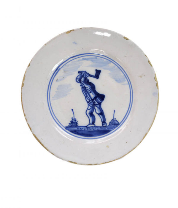 antique blue and white plate Aronson antiquairs