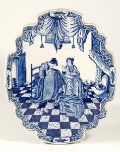 Antique Plaque Blue And White Ceramic