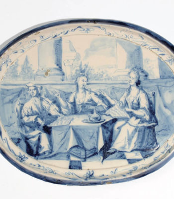 D8231. Blue And White Oval Plaque