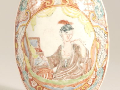 Antique Polychrome Oval Brush