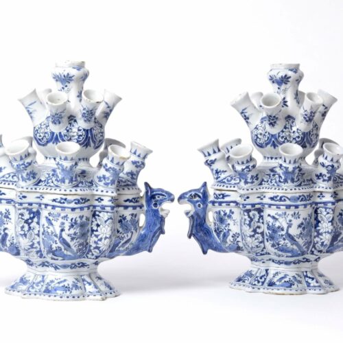 Antique Delftware Flower Vases At Aronson Antiquairs