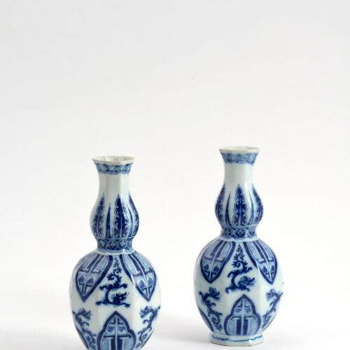 Aronson Antiquairs Delftware Gourd Shaped Vases
