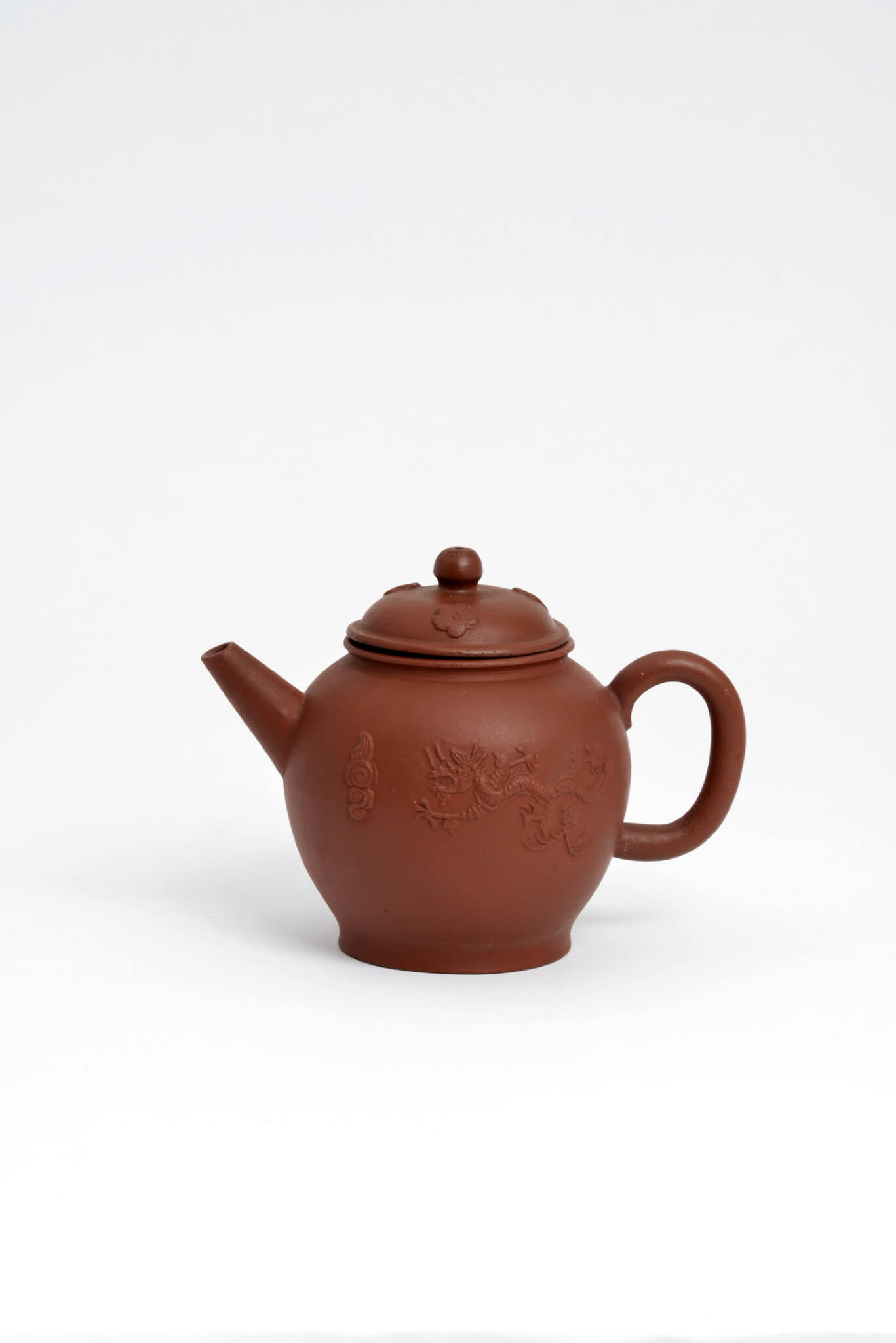 red antique stoneware teapot Aronson Antiquairs