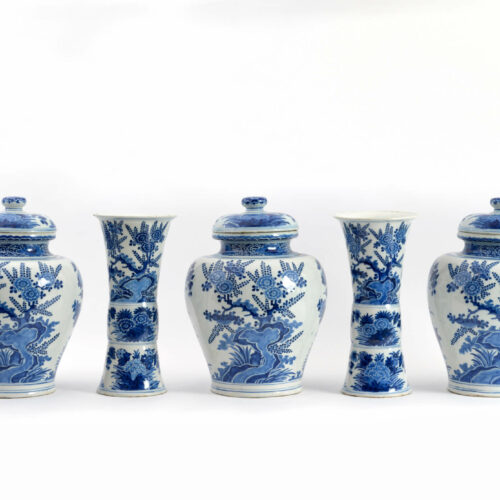 Delftware Blue Garniture Aronson Antiquairs