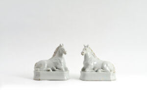 White Ceramic Horse Figures