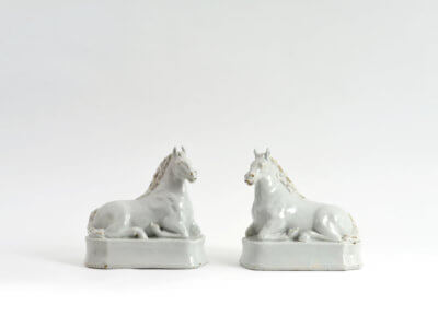 White Ceramic Horse Figures