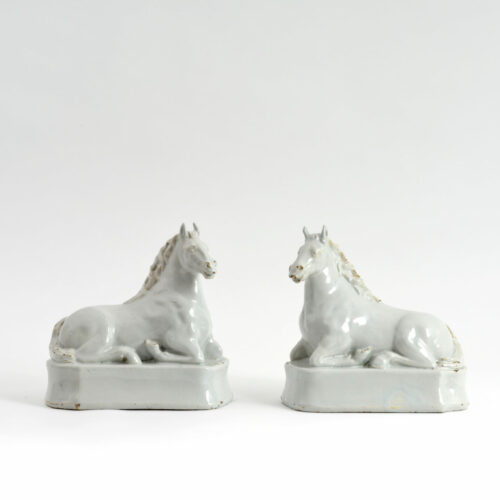 White Ceramic Horse Figures