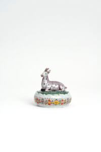 Antique Polychrome Butter Tub Goat Aronson Antiquairs