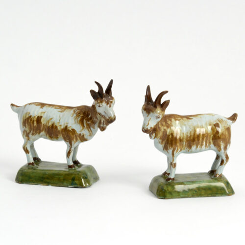 Duo Of Polychrome Goats Aronson Antiquairs