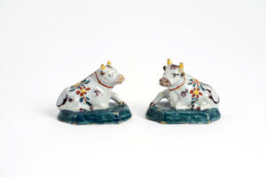 Polychrome Antique Cows Aronson Antiquairs