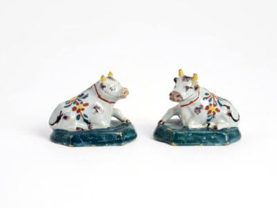 Polychrome Antique Cows Aronson Antiquairs