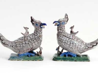 Antique Polychrome Pheasant Tureens Aronson Antiquairs