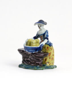 Antique Polychrome Butter Vendor