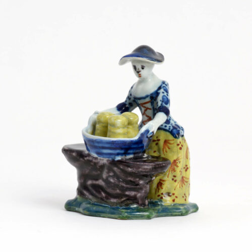 Antique Polychrome Butter Vendor