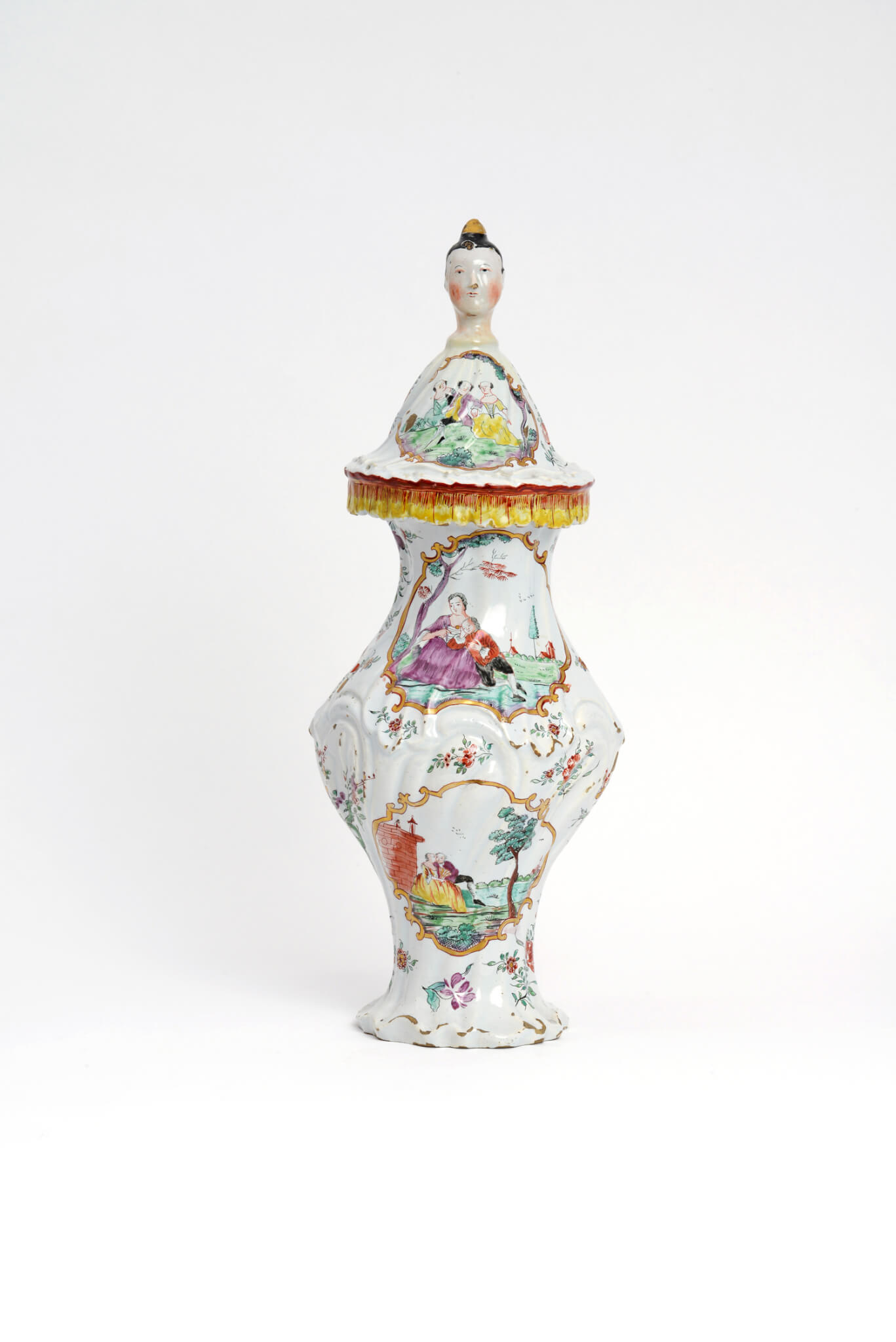 gilded polychrome vase petit feu