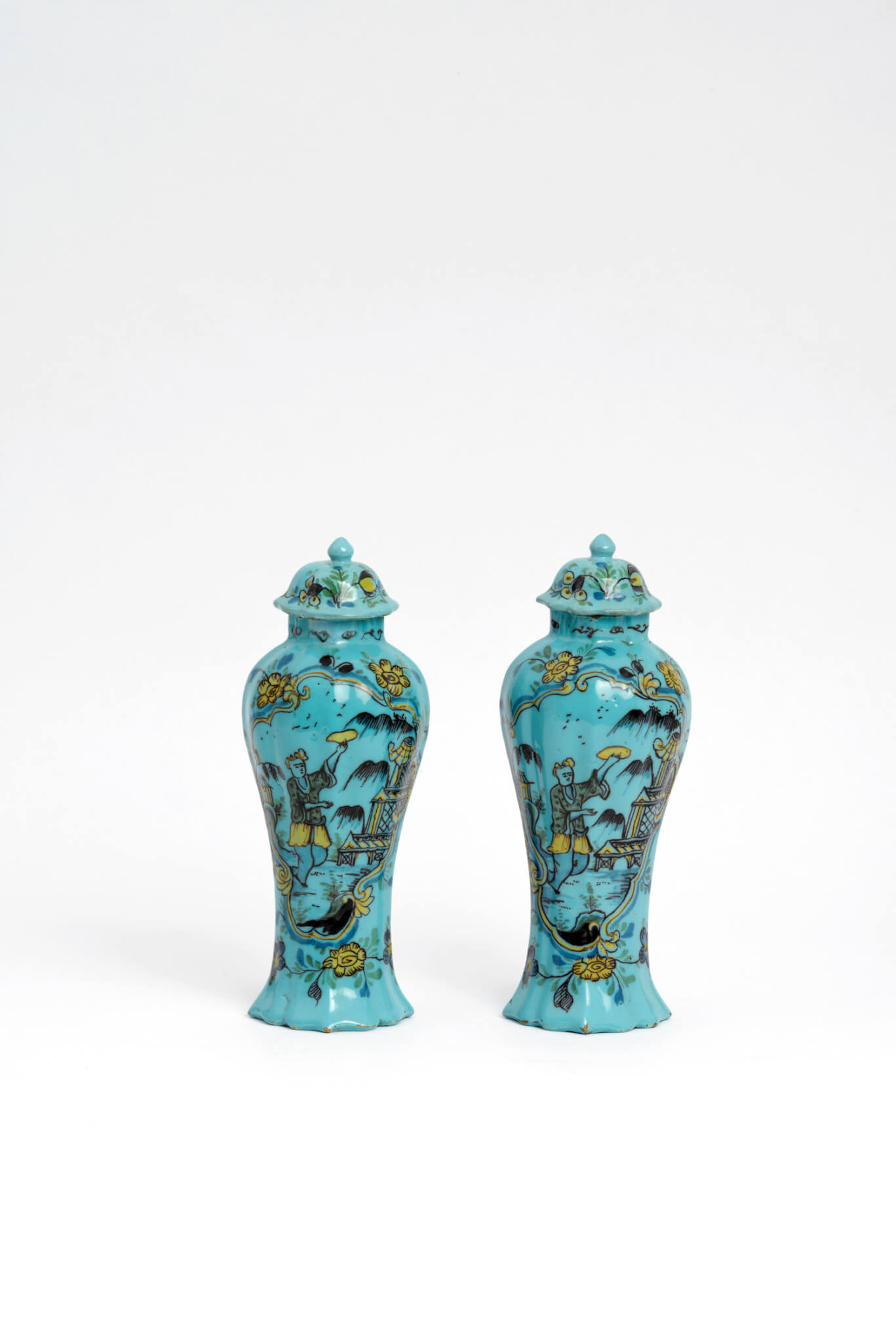 turquoise ceramic vases Aronson Antiquairs