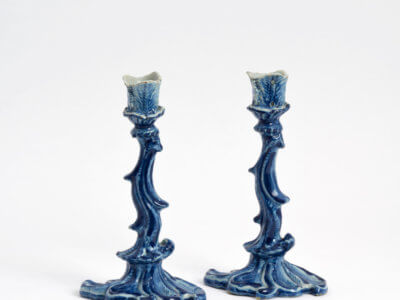 Delftware Candlesticks Antique