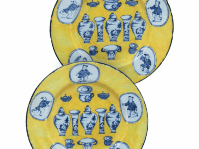 Antique Delftware Yellow Ground Dishes