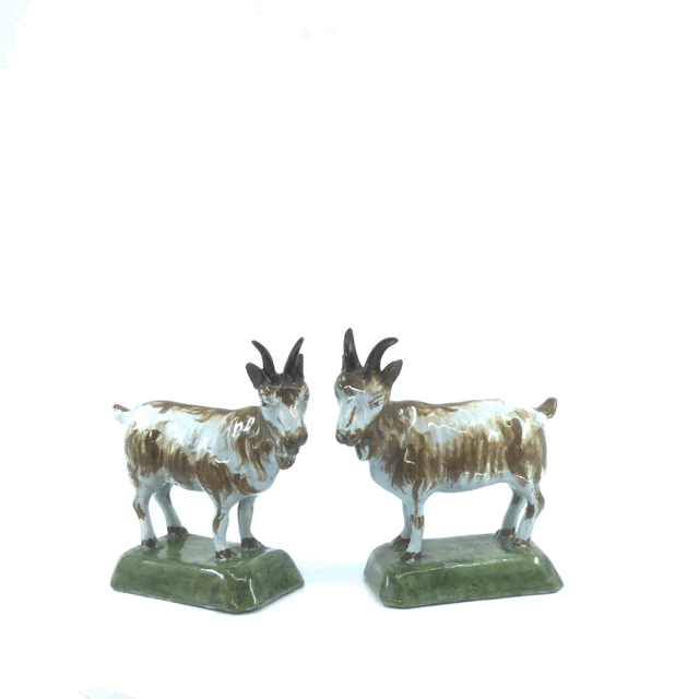 polychrome painted goats