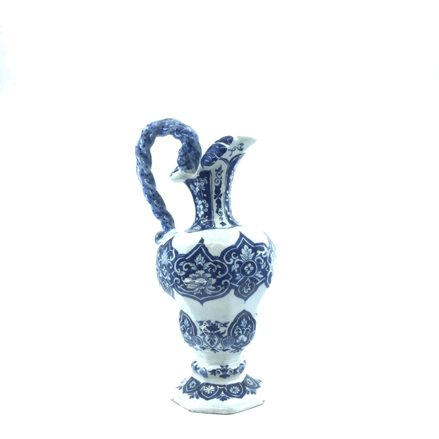 gif 1826 Delft blue ewer 3d view Aronson antiquairs