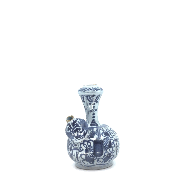 gif 1814 blue delftware kraak-style kendi 3d view