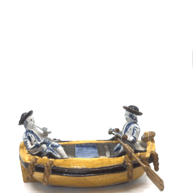 3d view of polychrome two gentleman rowing boat