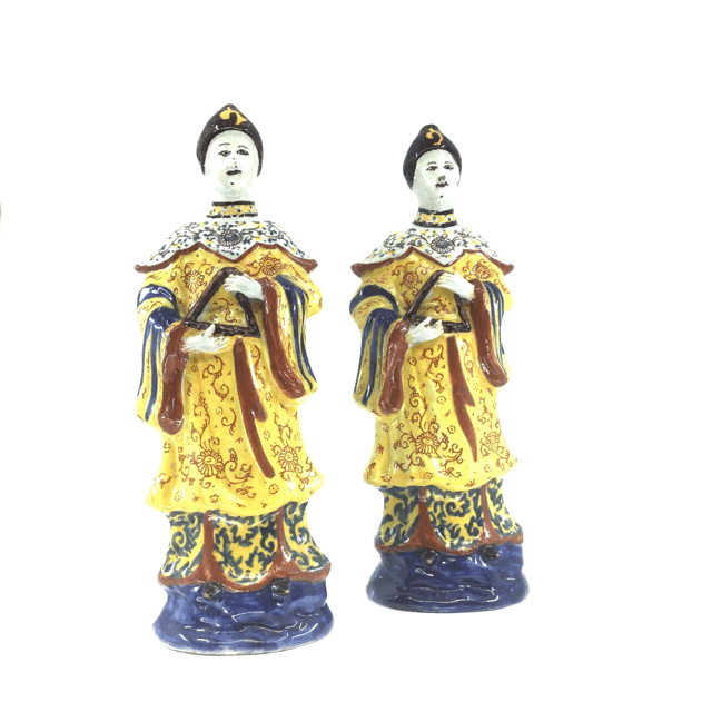polychrome oriental ladies figures