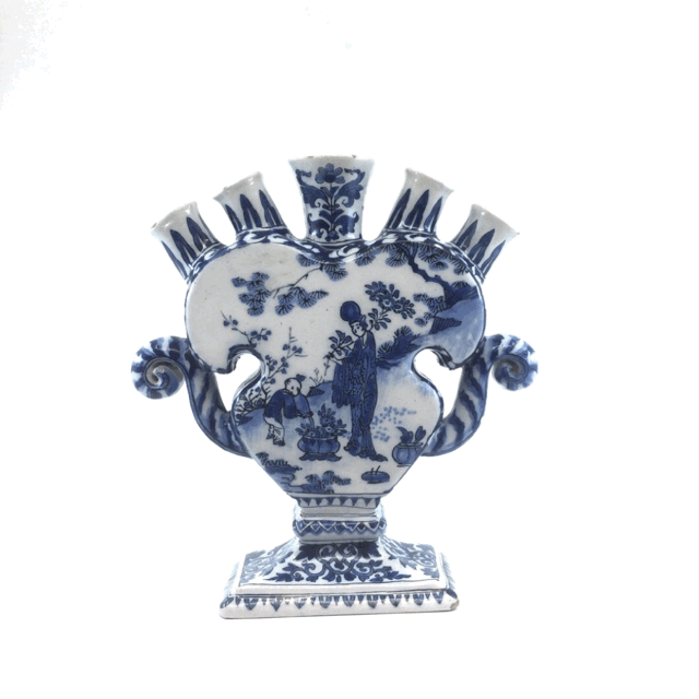 antique delftware flower vase