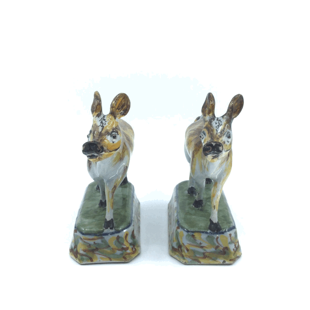 antique polychrome wild boars 3d view