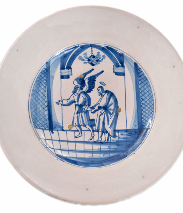 antique biblical charger delftware