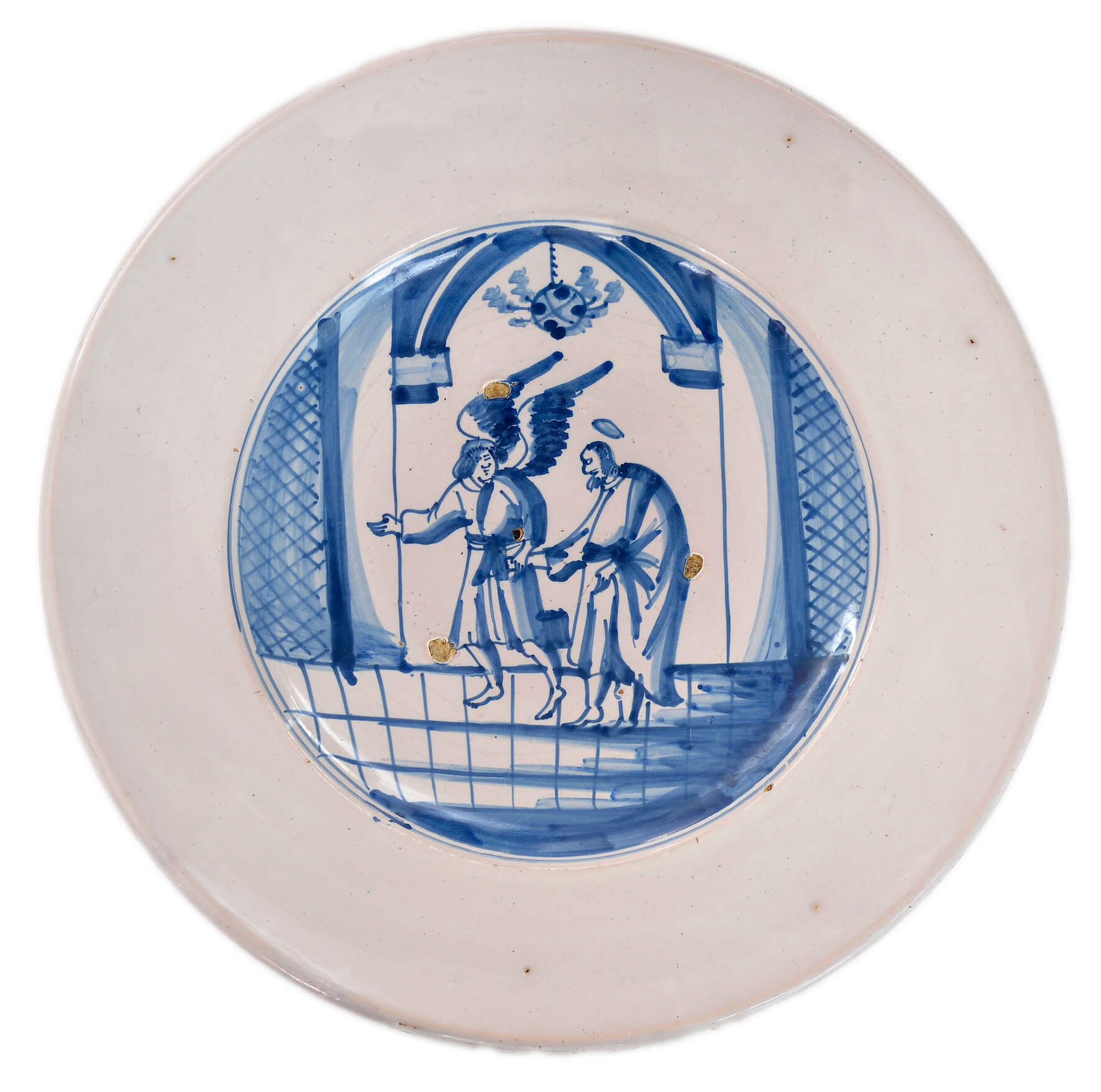 antique biblical charger delftware