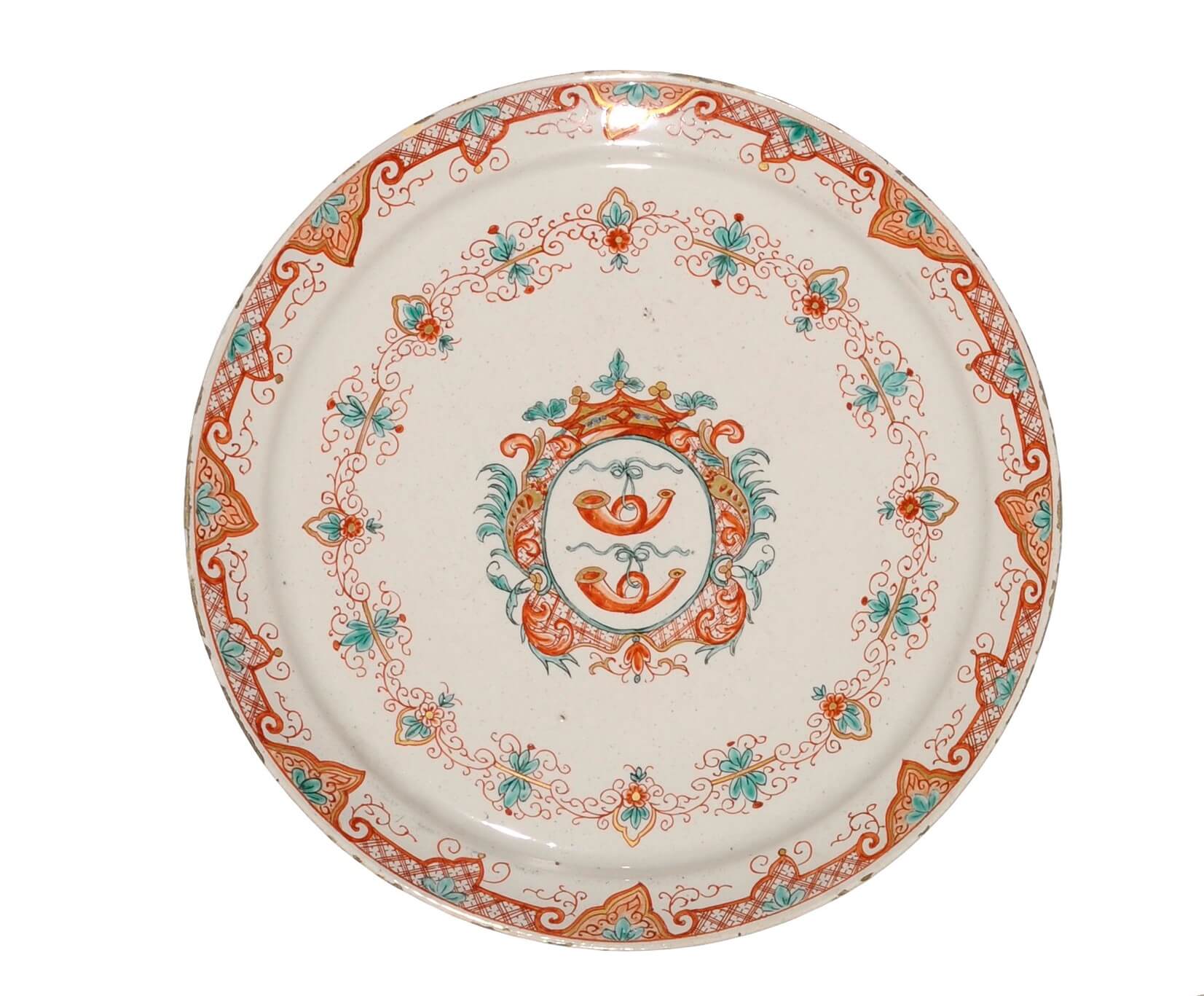 antique polychrome plate