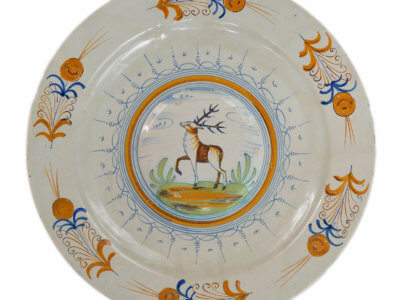Ceramic Antique Polychrome Charger