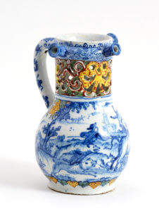 Antique Polychrome Aronson Puzzle Jug