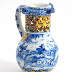 D1838. Polychrome Puzzle Jug antique polychrome aronson puzzle jug