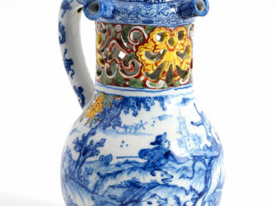 Antique Polychrome Aronson Puzzle Jug